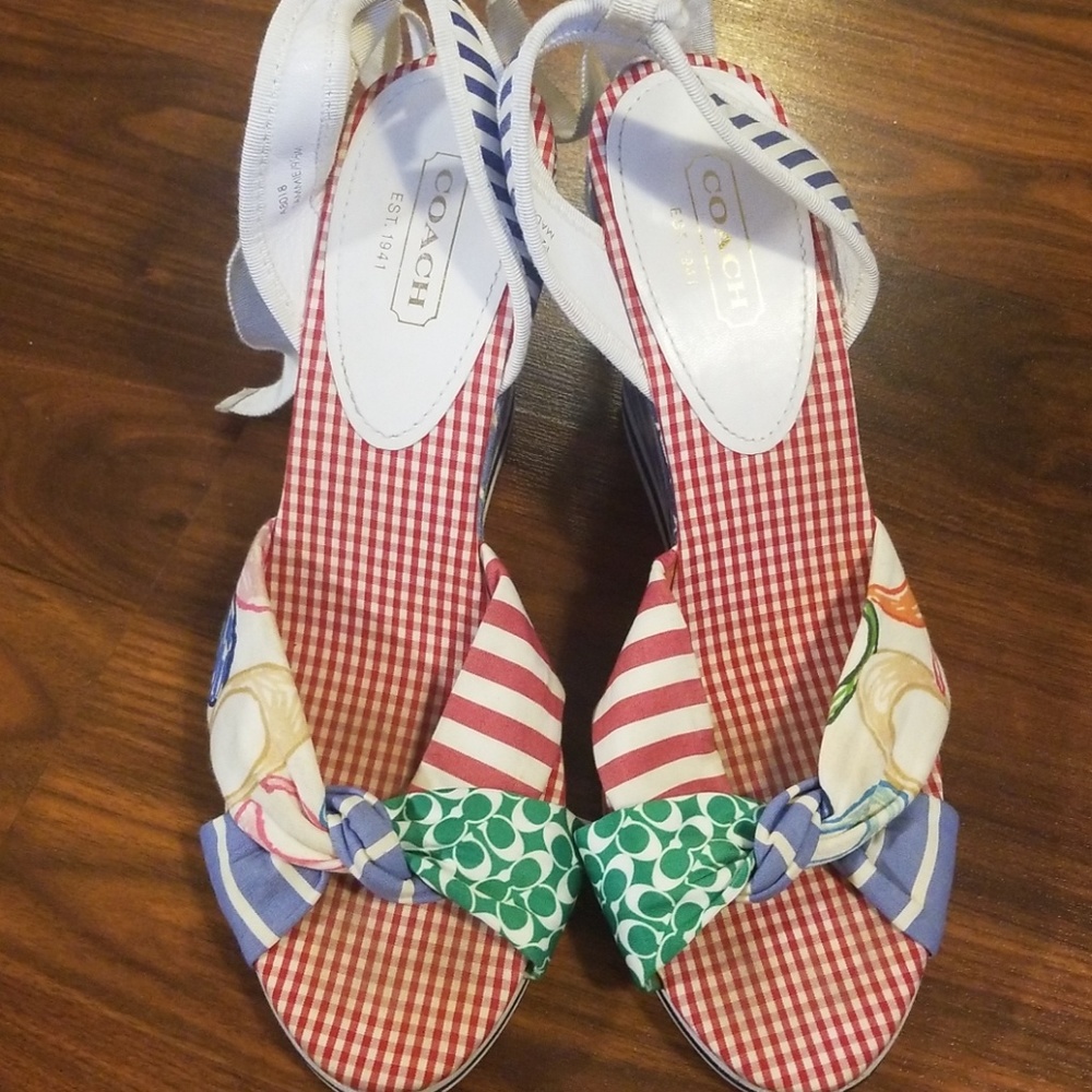 Coach tie up wedges